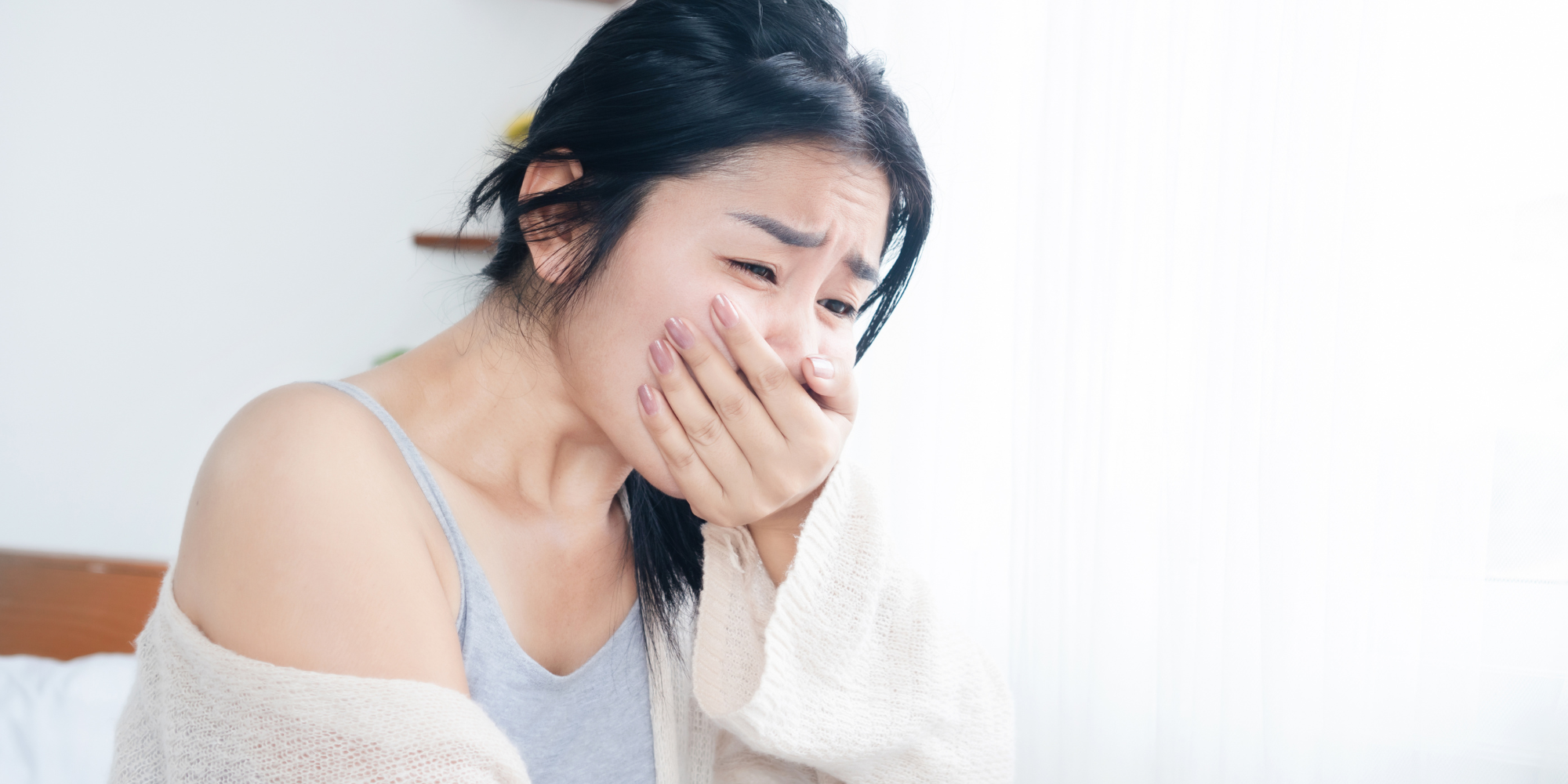 woman dealing with morning sickness